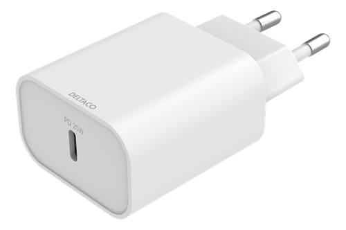 Se USB-C PD HURTIG oplader / adapter - 5 års garanti - 25W - Hvid ❤ Stort online udvalg i Deltaco ❤ Hurtig levering: 1 - 2 Hverdage samt billig fragt - Varenummer: CPD-DL77USBC-AC147 og barcode / Ean: &