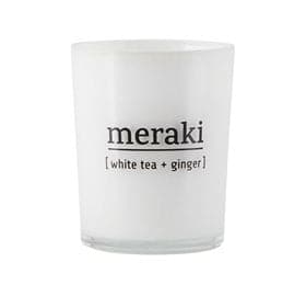 Stort online udvalg i Meraki Duftlys, White tea & ginger 60 g ❤ Meraki ❤ Hurtig levering: 1 - 2 Hverdage og gratis fragt v/køb over 295 kr. GLS til pakkeshop ❤ Varenummer: HG-50773 og barcode / Ean: 5707644420915 på lager - Kæmpe udvalg i Personlig pleje - Over 454 design mærker på udsalg