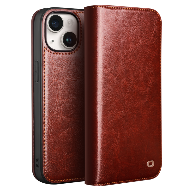 Se iPhone 15 Plus - QIALINO Classic ægte læder cover / pung - Brun ✔ Kæmpe udvalg i QIALINO ✔ Hurtig levering: 1 - 2 Hverdage samt billig fragt - Varenummer: CPD-QLI15/P004001 og barcode / Ean: &