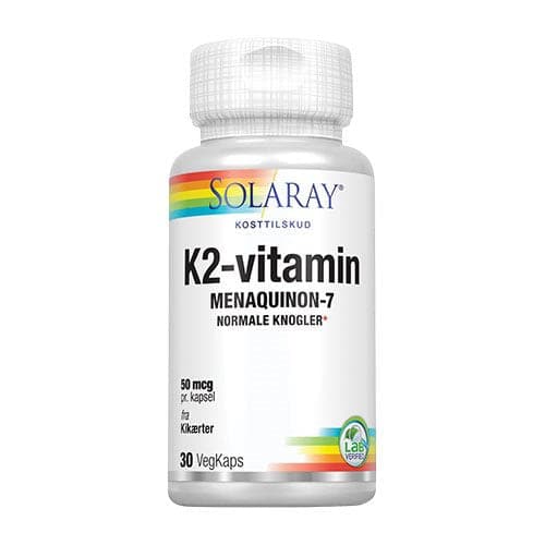 Stort online udvalg i Solaray K2-vitamin 50 mcg ❤ Solaray ❤ Hurtig levering: 1 - 2 Hverdage og gratis fragt v/køb over 295 kr. GLS til pakkeshop ❤ Varenummer: HG-7298 og barcode / Ean: 076280787450 på lager - Kæmpe udvalg i Sundhed - Over 434 design mærker på udsalg