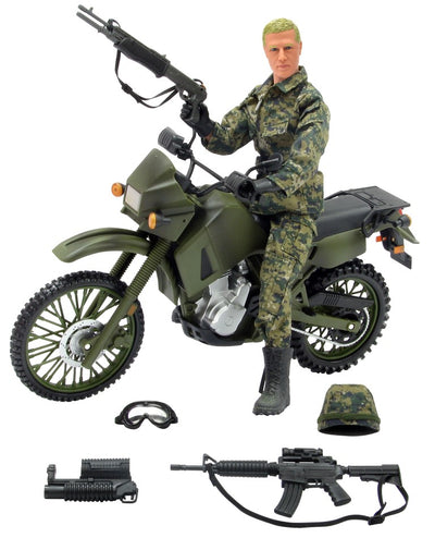 Se Kawasaki KLR 650 Militær Motorcykel 1:6 med Action Figur 30,5cm ✔ Kæmpe udvalg i  World Peacekeepers ✔ Hurtig levering: 1 - 2 Hverdage samt billig fragt - Varenummer: MMA-19990615 og barcode / Ean: '018859906152 på lager - Udsalg på Store Actionfigurer 30,5 cm Spar op til 61% - Over 1347 kendte brands på udsalg