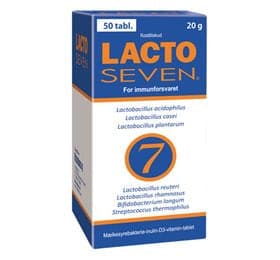 Stort online udvalg i Lacto Seven 50 tab. ❤ ❤ Hurtig levering: 1 - 2 Hverdage og gratis fragt v/køb over 295 kr. GLS til pakkeshop ❤ Varenummer: HG-9261 og barcode / Ean: 6410530084625 på lager - Kæmpe udvalg i Sundhed - Over 454 kendte mærker på udsalg