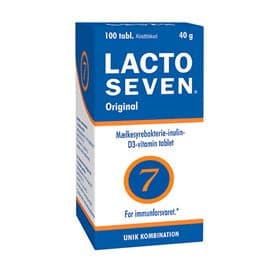 Stort online udvalg i Lacto Seven 100 tab. ❤ ❤ Hurtig levering: 1 - 2 Hverdage og gratis fragt v/køb over 295 kr. GLS til pakkeshop ❤ Varenummer: HG-9262 og barcode / Ean: 6410530033951 på lager - Kæmpe udvalg i Sundhed - Over 454 kendte mærker på udsalg