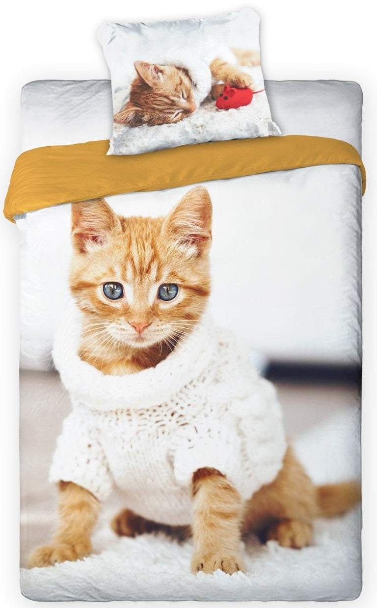 Se Lille sød kat Sengetøj 140x200 cm - 100 procent bomuld ✔ Kæmpe udvalg i Mmaction ✔ Hurtig levering: 1 - 2 Hverdage samt billig fragt - Varenummer: MMA-2220006 og barcode / Ean: &