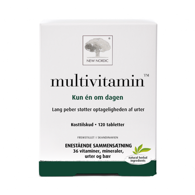 Stort online udvalg i New Nordic Multivitamin ❤ New Nordic ❤ Hurtig levering: 1 - 2 Hverdage og gratis fragt v/køb over 295 kr. GLS til pakkeshop ❤ Varenummer: HG-45480 og barcode / Ean: 5021807454808 på lager - Kæmpe udvalg i Sundhed - Over 454 design brands på udsalg