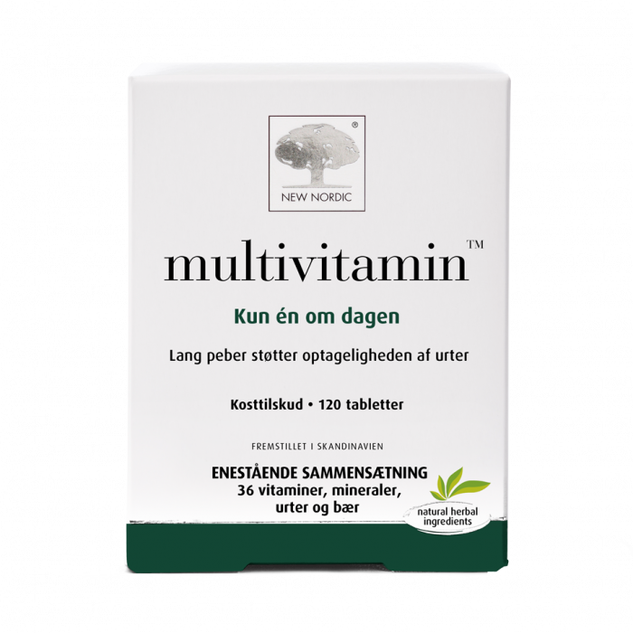 Stort online udvalg i New Nordic Multivitamin ❤ New Nordic ❤ Hurtig levering: 1 - 2 Hverdage og gratis fragt v/køb over 295 kr. GLS til pakkeshop ❤ Varenummer: HG-45480 og barcode / Ean: 5021807454808 på lager - Kæmpe udvalg i Sundhed - Over 454 design brands på udsalg