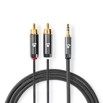 Se Premium Minijack 3.5mm til 2 x Phono/RCA kabel - Guldbelagt - Metalgrå - 1 m ❤ Stort online udvalg i Nedis ❤ Hurtig levering: 1 - 2 Hverdage samt billig fragt - Varenummer: CPD-NE55CATB22200GY10 og barcode / Ean: på lager - Udsalg på pc / mac tilbehør Spar op til 54% - Over 434 design brands på udsalg