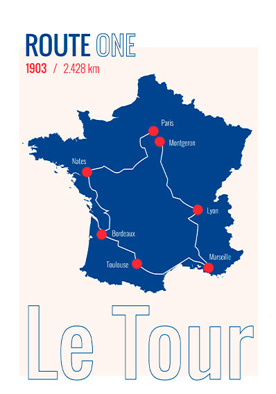 Se Route One Le Tour 1903 af Plakatwerket ❤ Stort online udvalg i Plakatwerket ❤ Hurtig levering: 1 - 2 Hverdage samt billig fragt ❤ Varenummer: ILL-16571 og barcode / Ean: på lager - Udsalg på Illux Art shop - Grafisk kunst - Kort - Plakatwerket Spar op til 51% - Over 412 kendte brands på udsalg