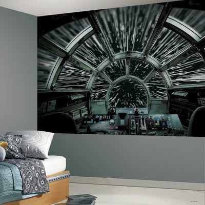 Se Star Wars Millennium Falcon Tapet 320 x 183 cm ✔ Kæmpe udvalg i  Roommates ✔ Hurtig levering: 1 - 2 Hverdage samt billig fragt - Varenummer: MMA-216134 og barcode / Ean: '034878243795 på lager - Udsalg på Tapet til børneværelset Spar op til 57% - Over 324 kendte brands på udsalg