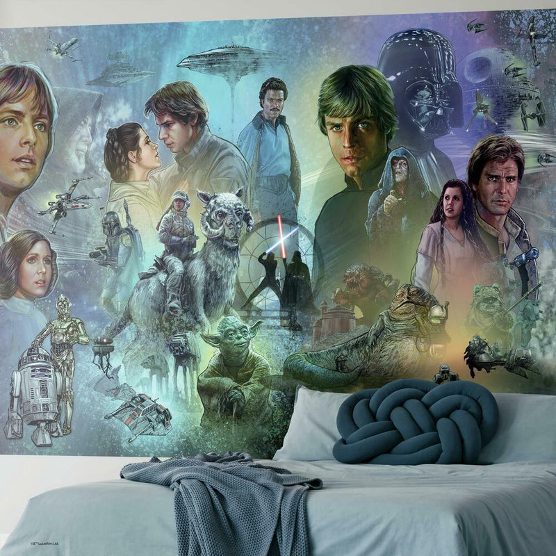 Se Star Wars Original Trilogy Tapet 320 x 183 cm ✔ Kæmpe udvalg i  Roommates ✔ Hurtig levering: 1 - 2 Hverdage samt billig fragt - Varenummer: MMA-216132 og barcode / Ean: &